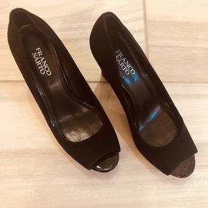FRANCO SARTO BRAND NEW HEELS!!! Black suede. Never worn!!! Priced to SELL!!!